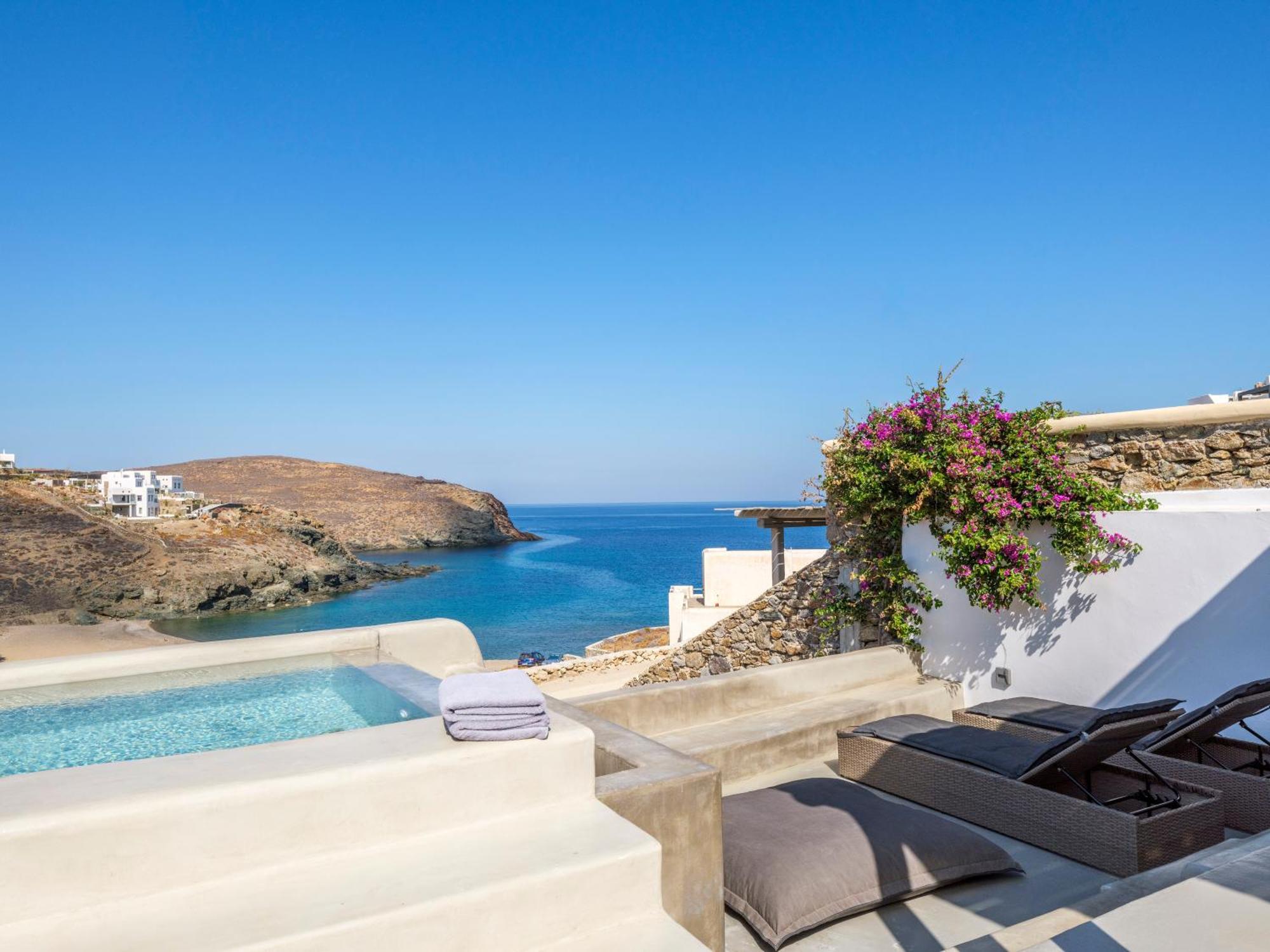 Merchia Beach Sea Rock & Sky Private Mykonos Residence מראה חיצוני תמונה