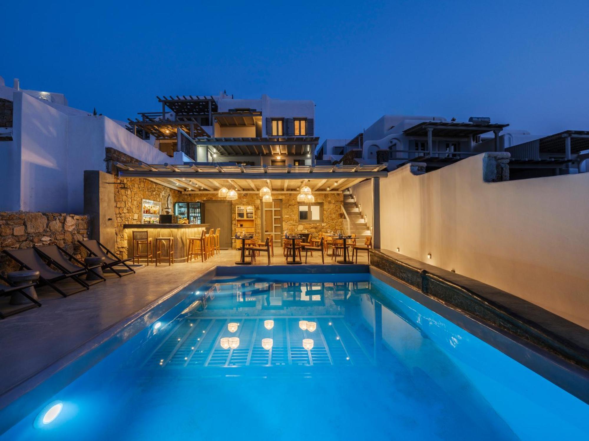 Merchia Beach Sea Rock & Sky Private Mykonos Residence מראה חיצוני תמונה