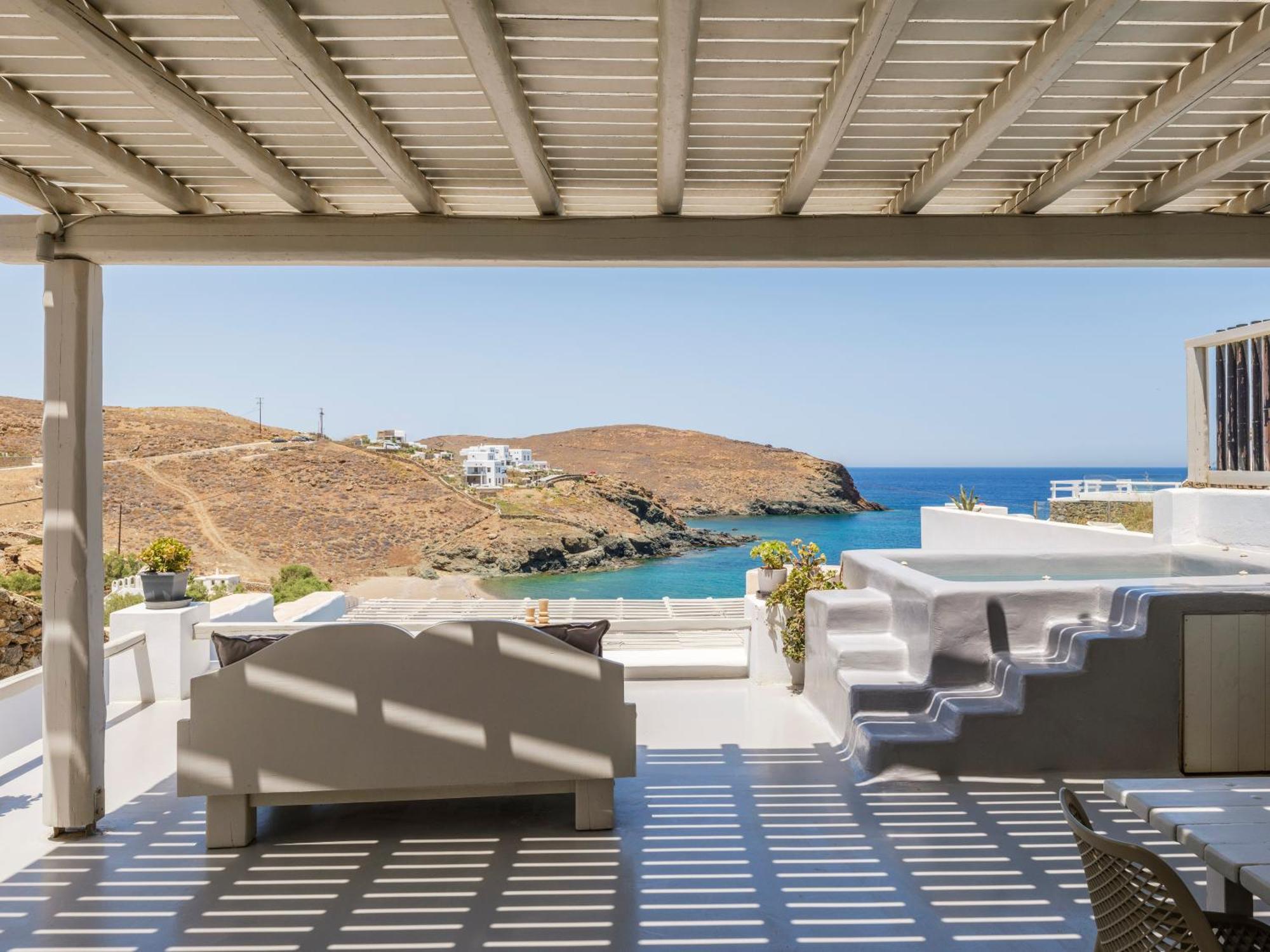 Merchia Beach Sea Rock & Sky Private Mykonos Residence מראה חיצוני תמונה