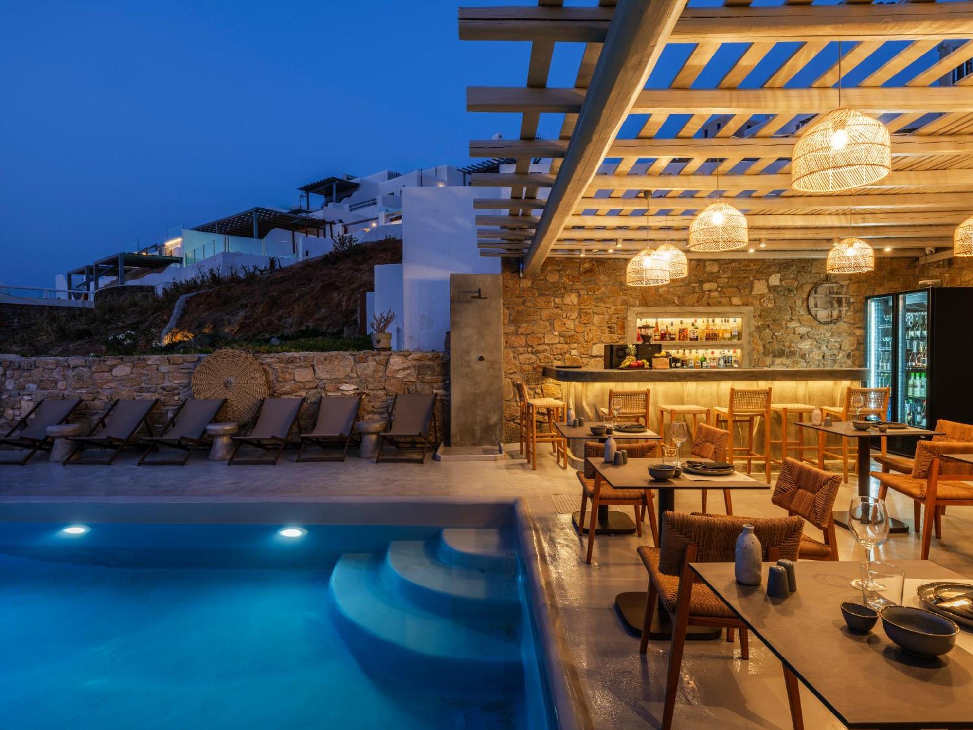 Merchia Beach Sea Rock & Sky Private Mykonos Residence מראה חיצוני תמונה