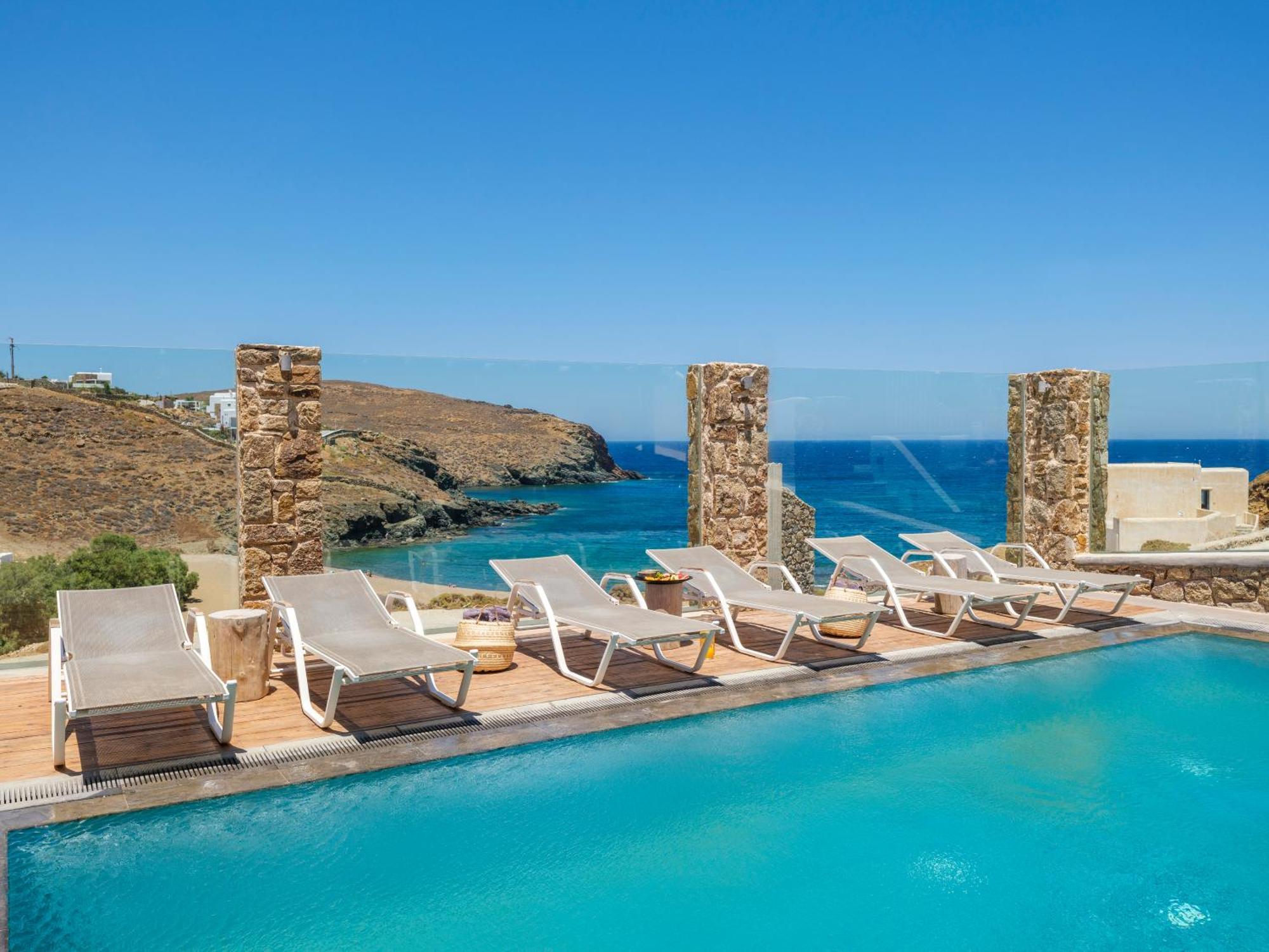 Merchia Beach Sea Rock & Sky Private Mykonos Residence מראה חיצוני תמונה