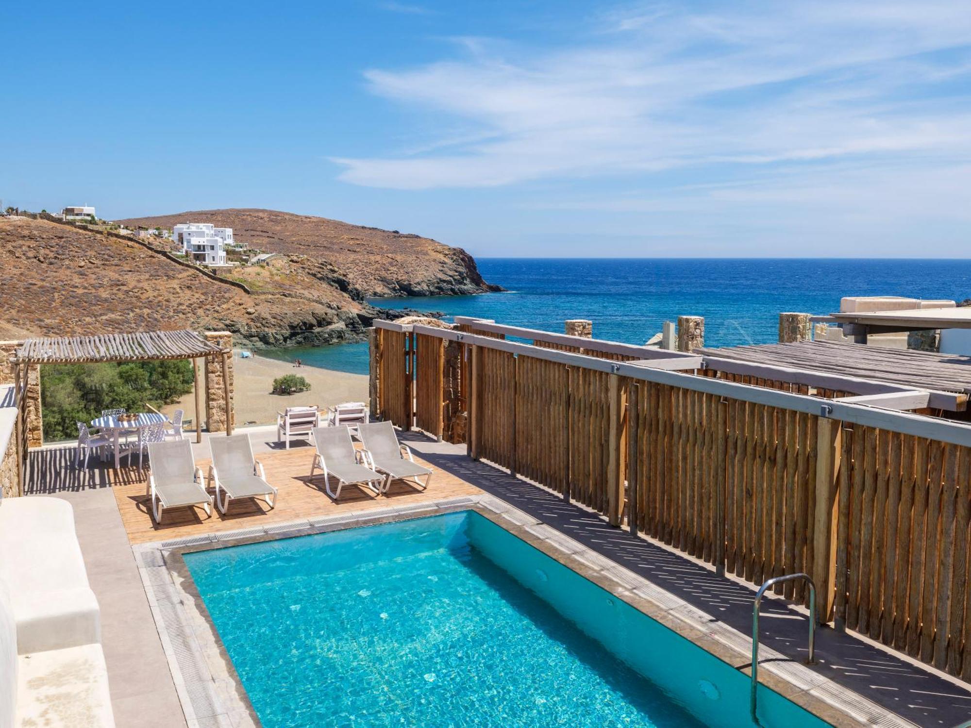 Merchia Beach Sea Rock & Sky Private Mykonos Residence מראה חיצוני תמונה