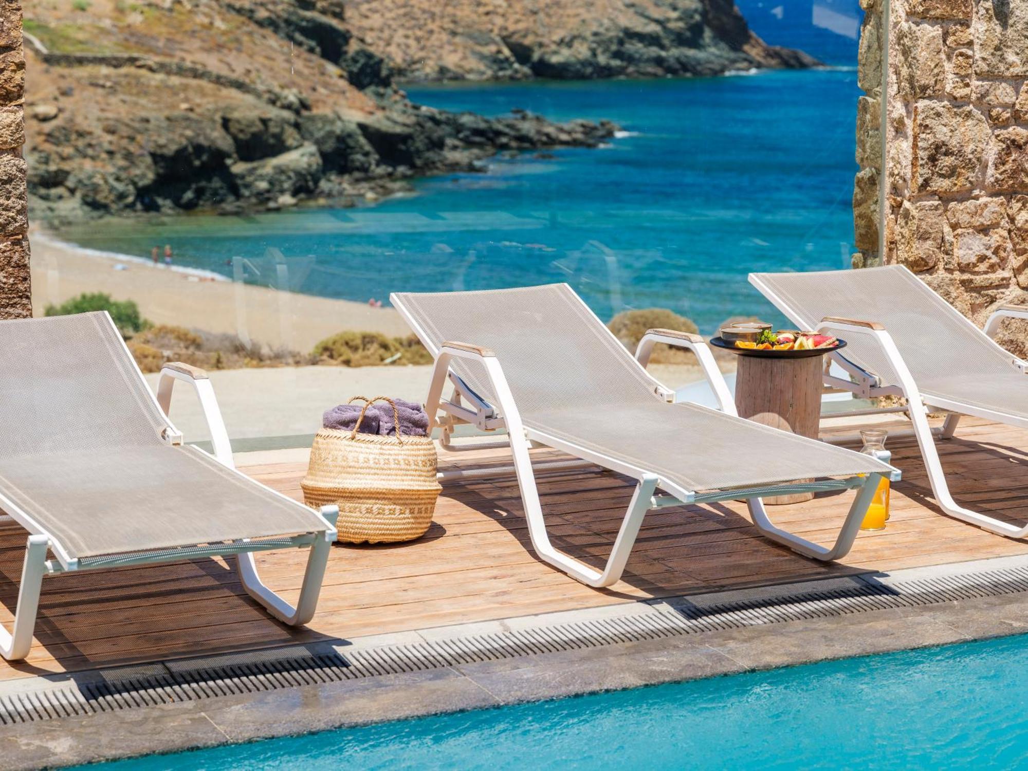 Merchia Beach Sea Rock & Sky Private Mykonos Residence מראה חיצוני תמונה
